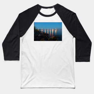 Hagnau Jetty at Night - Lake Constance Baseball T-Shirt